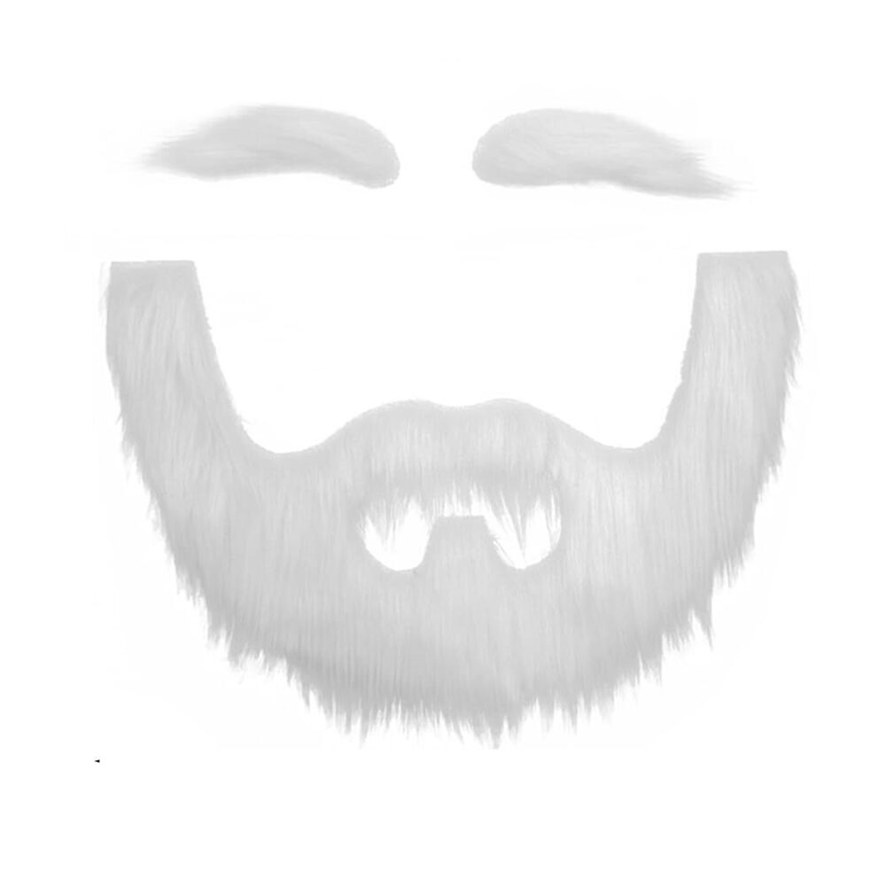 8131 White Beard And Mustache And Eyebrows Glovess